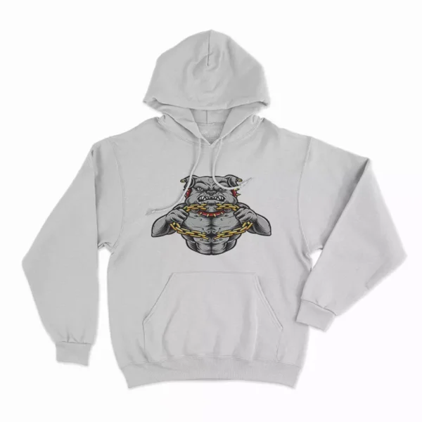 Bull-Dog White Hoodie